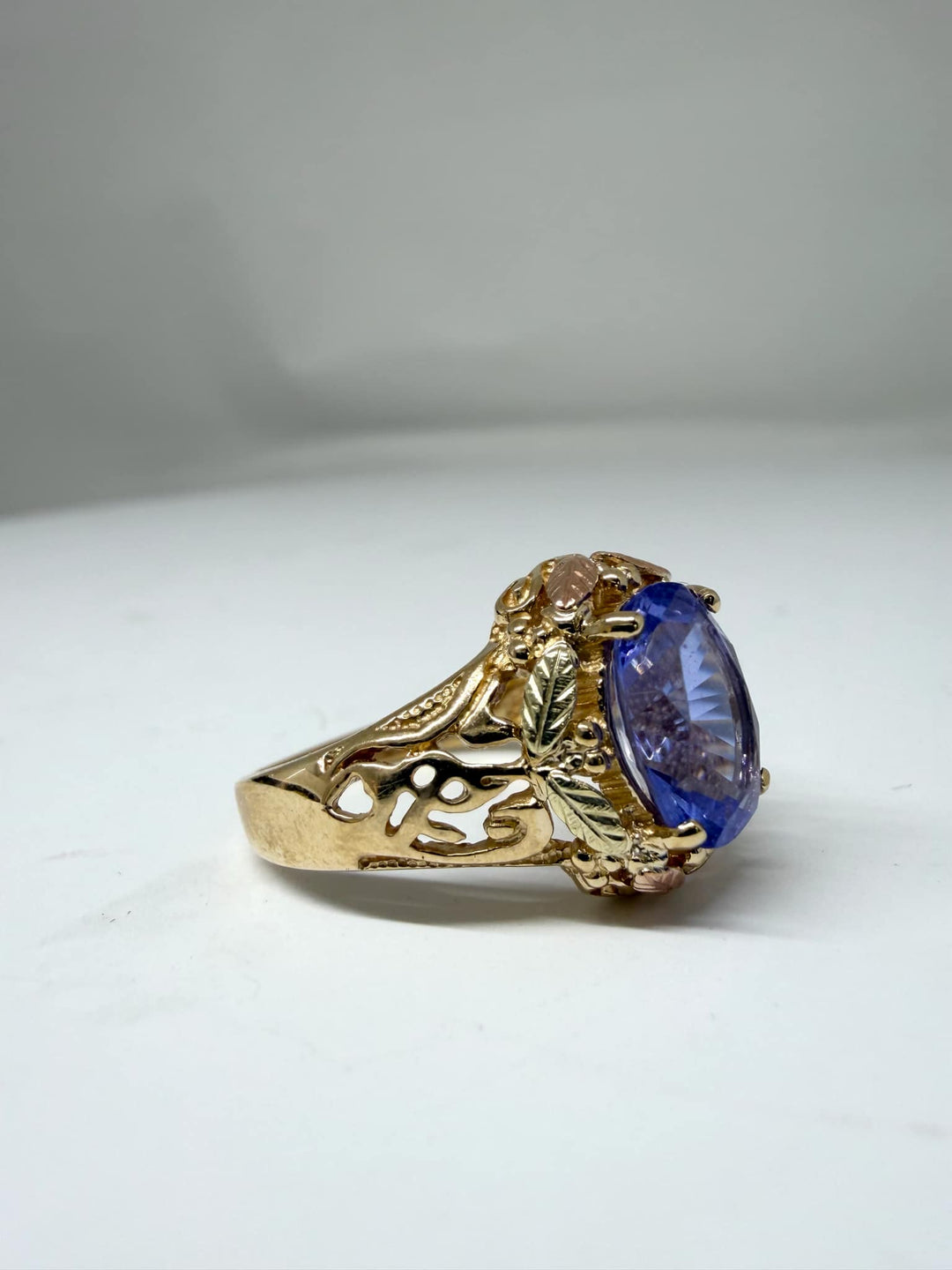 Tanzanite & two tone 10k gold size 7 ring Krystal Bouchara