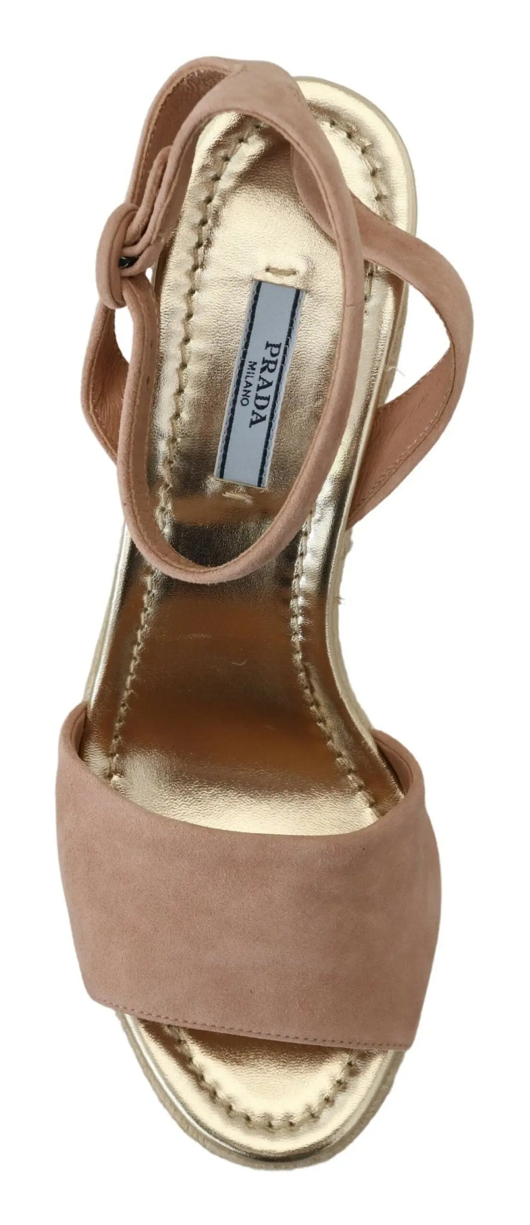 Pink Suede Leather Ankle Strap Sandals Prada