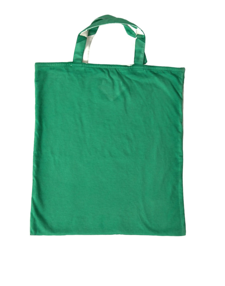 Green Jersey Fabric Logo Shoulder Shopping Tote Shopping Bag Prada