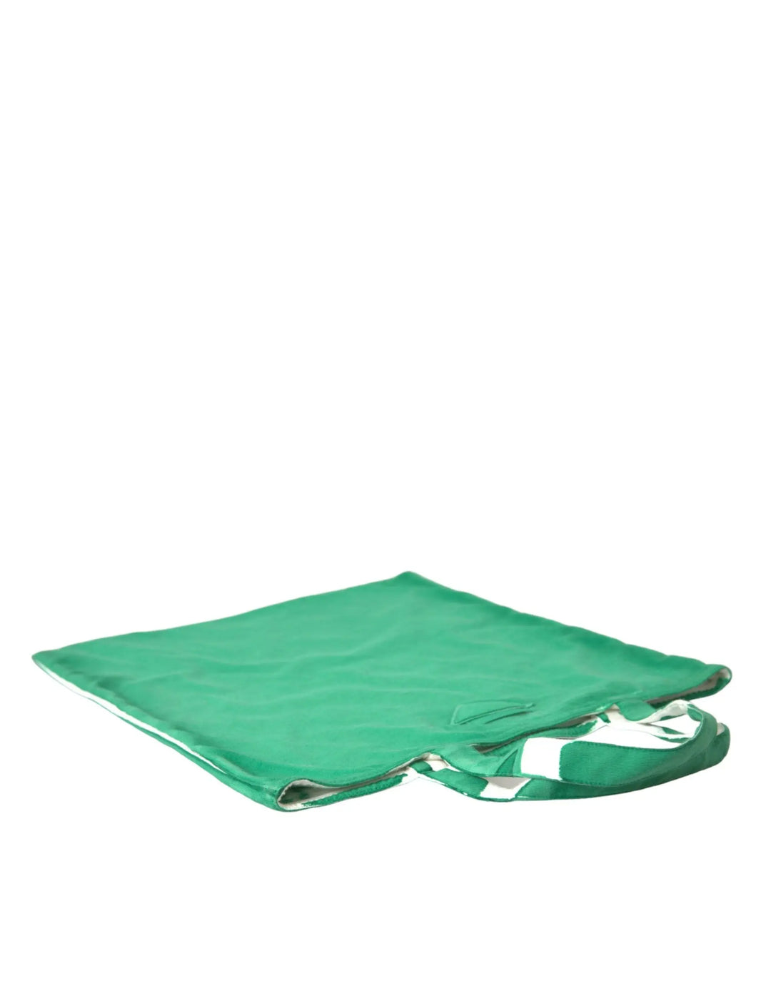 Green Jersey Fabric Logo Shoulder Shopping Tote Shopping Bag Prada