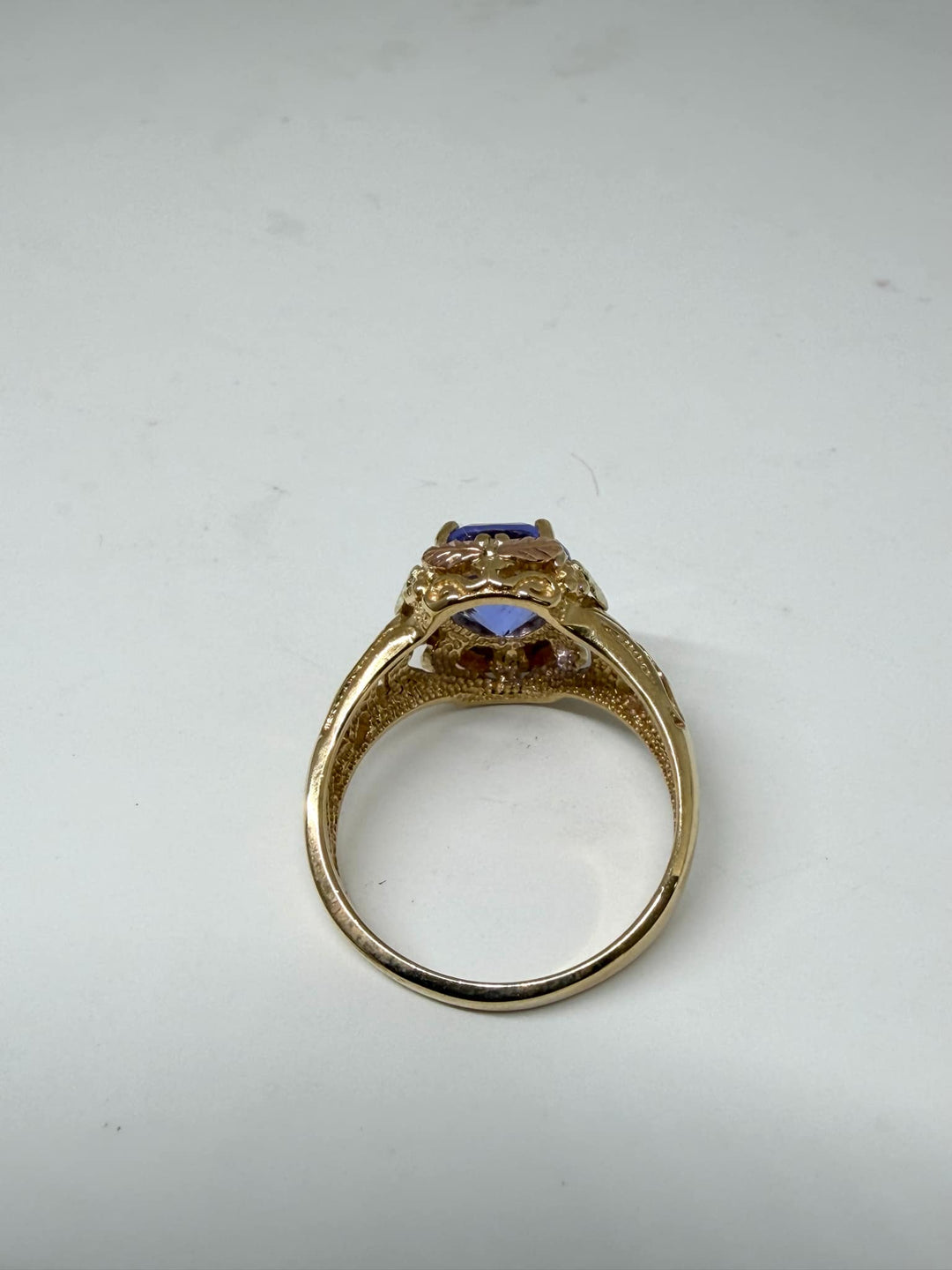 Tanzanite & two tone 10k gold size 7 ring Krystal Bouchara