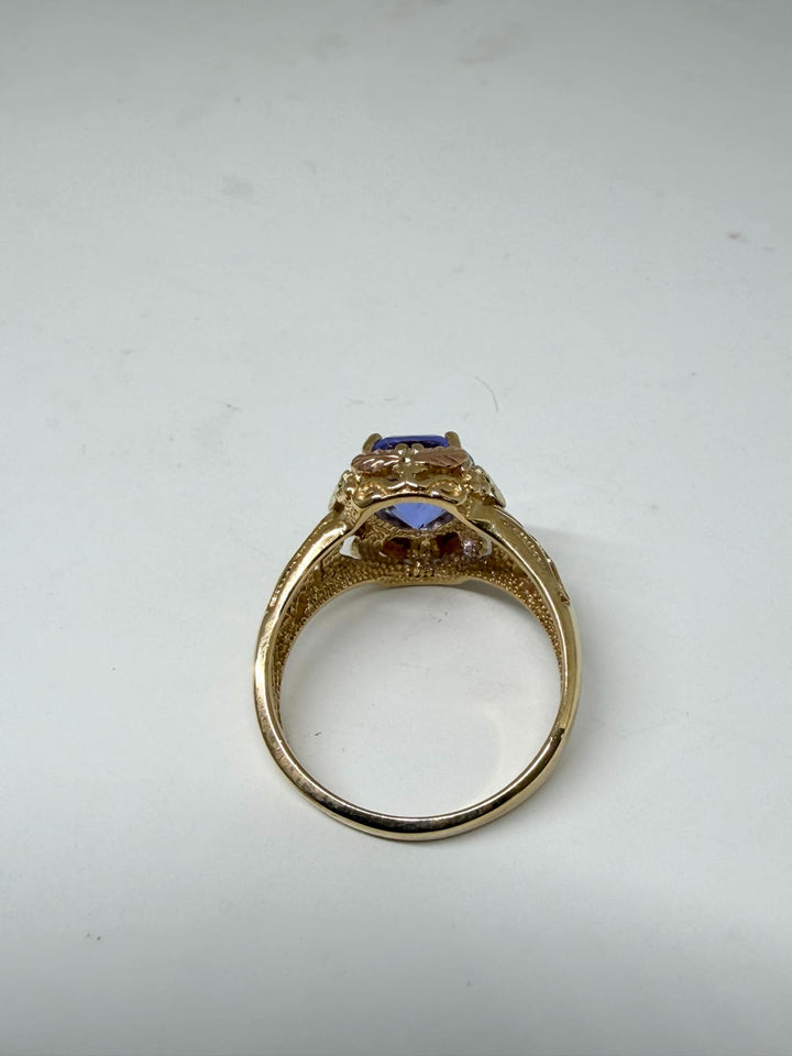 Tanzanite & two tone 10k gold size 7 ring Krystal Bouchara