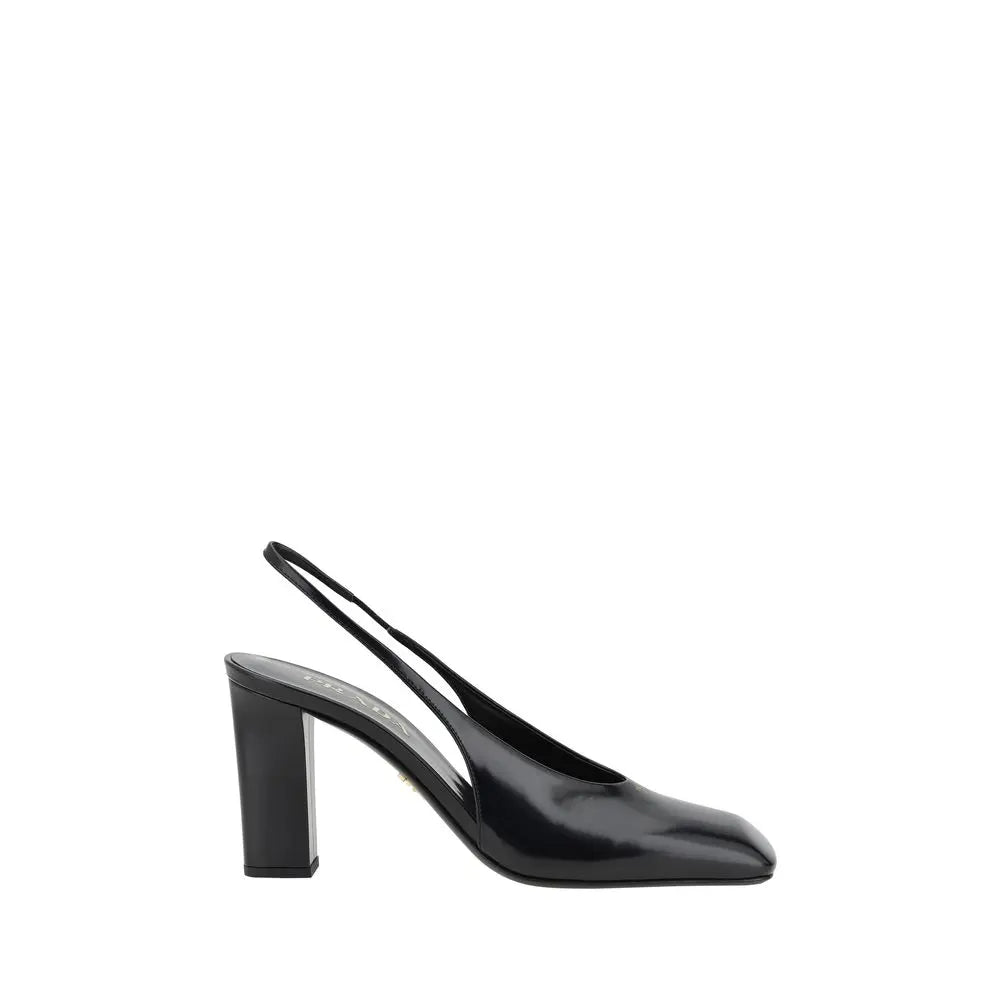Black Calf Leather Pumps Prada