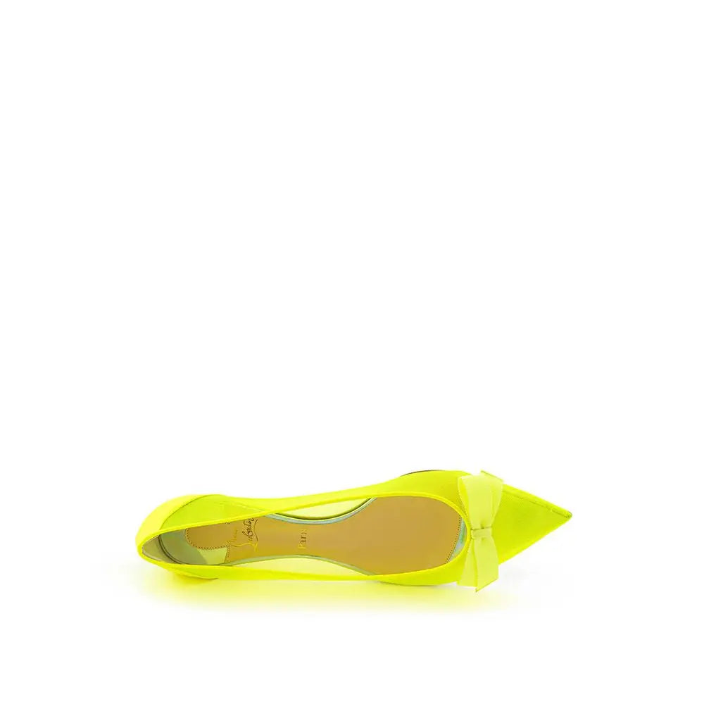 Yellow Mesh Ballet Flats Christian Louboutin