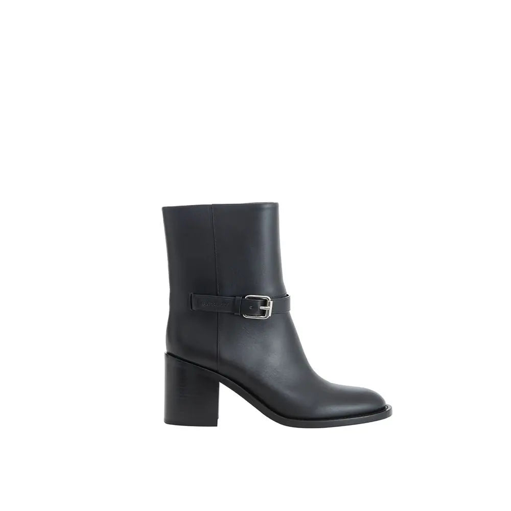 Black Leather Ankle Boots Burberry