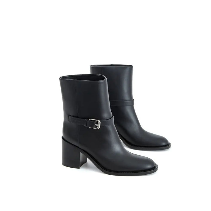 Black Leather Ankle Boots Burberry