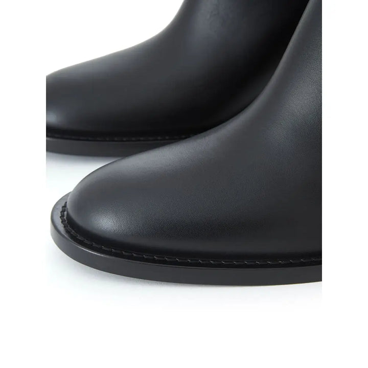Black Leather Ankle Boots Burberry