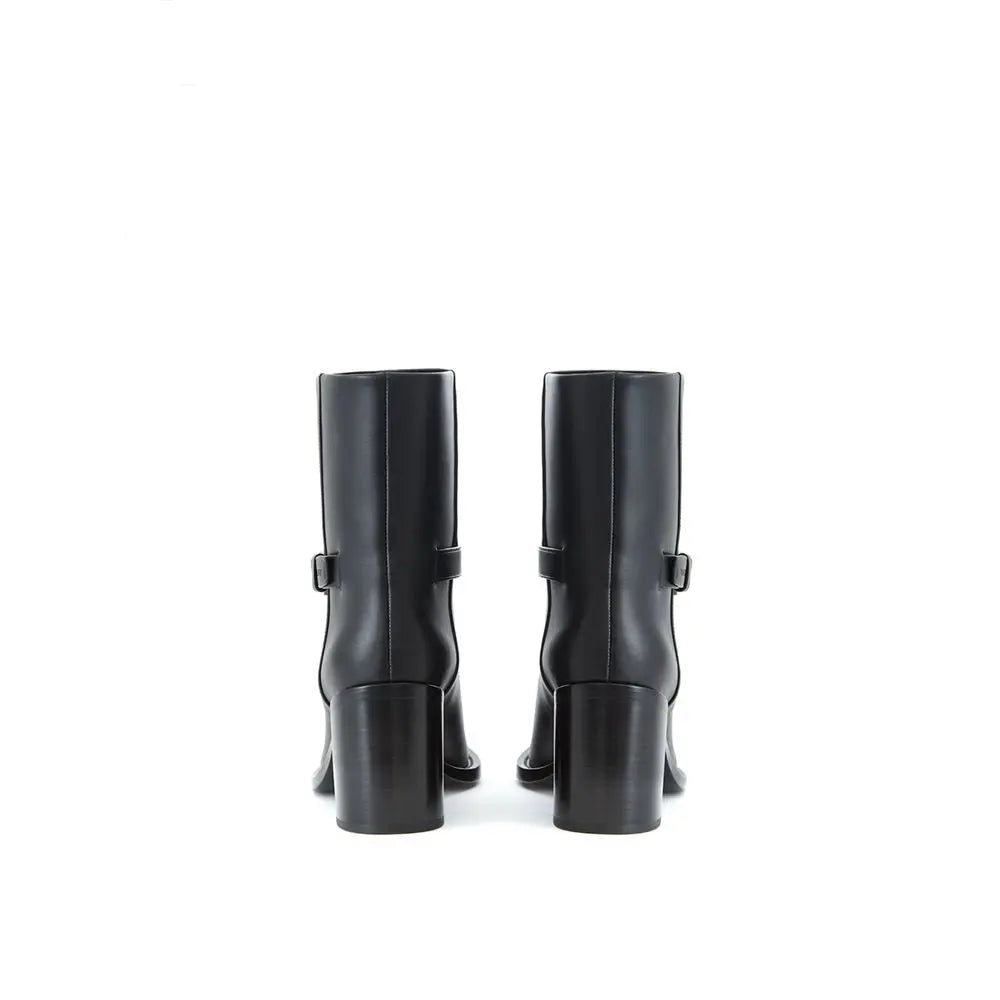 Black Leather Ankle Boots Burberry