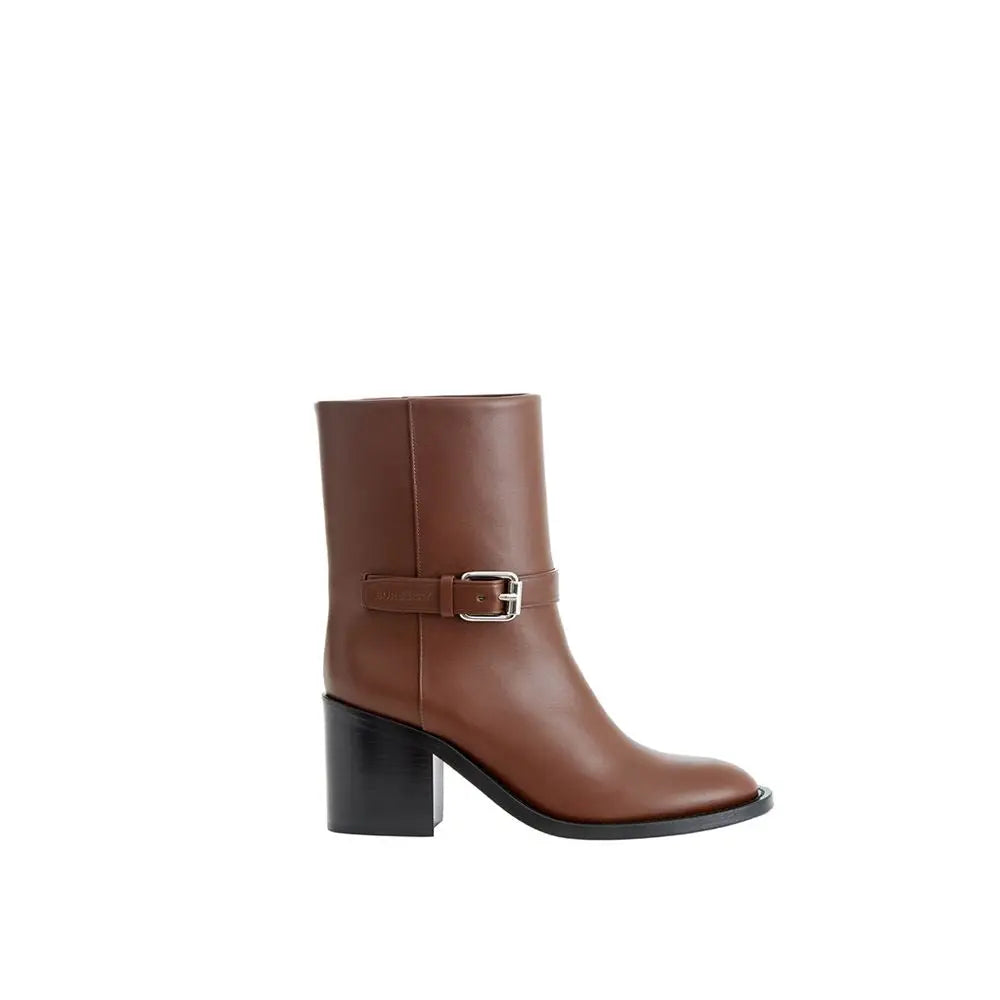 Brown Leather Ankle Boots Burberry