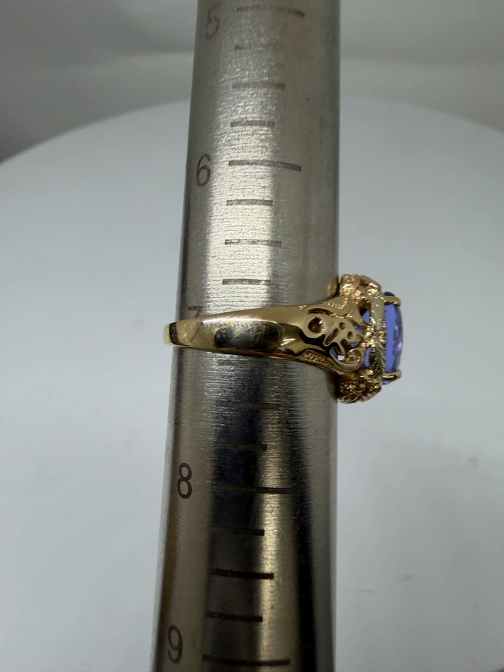 Tanzanite & two tone 10k gold size 7 ring Krystal Bouchara