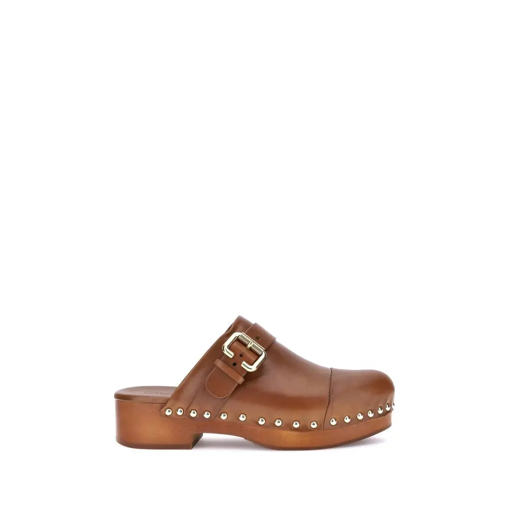 Brown Calf Leather Bos Taurus Clogs Chloé
