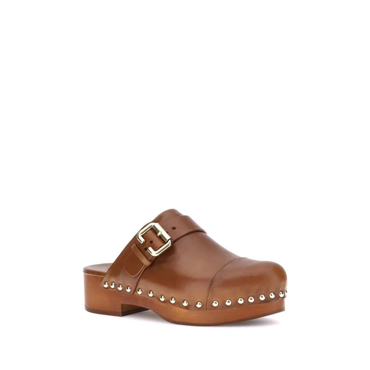 Brown Calf Leather Bos Taurus Clogs Chloé