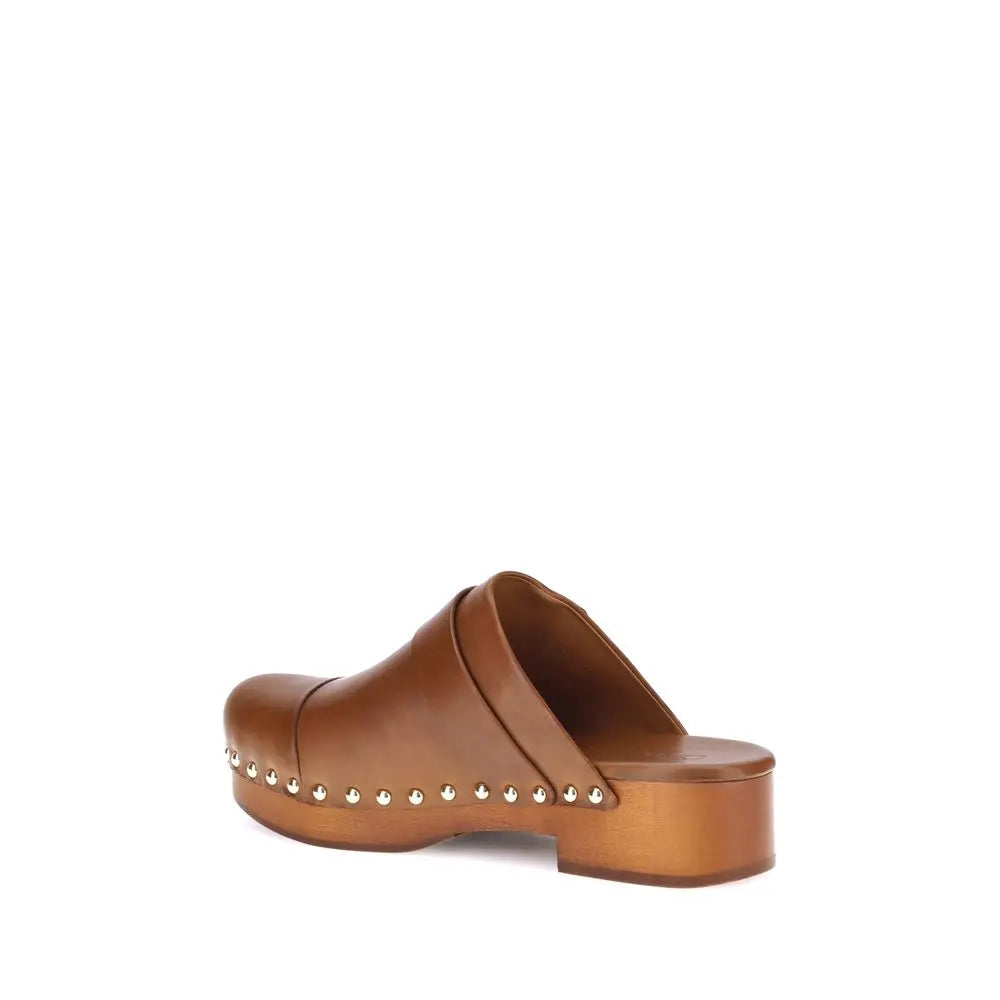 Brown Calf Leather Bos Taurus Clogs Chloé