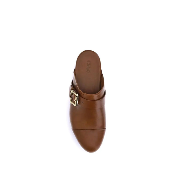 Brown Calf Leather Bos Taurus Clogs Chloé