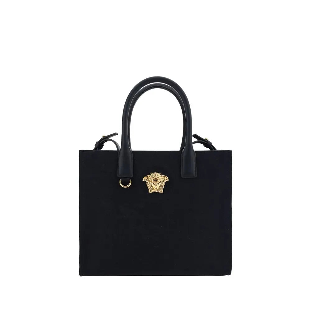 Black Cotton Shoulder Bag Versace