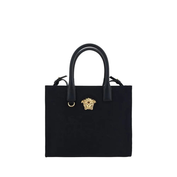Black Cotton Shoulder Bag Versace
