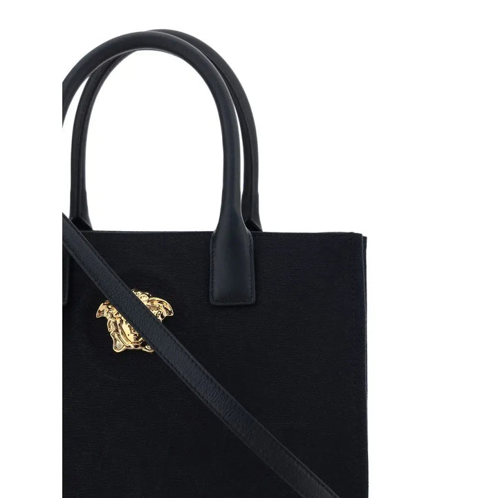Black Cotton Shoulder Bag Versace