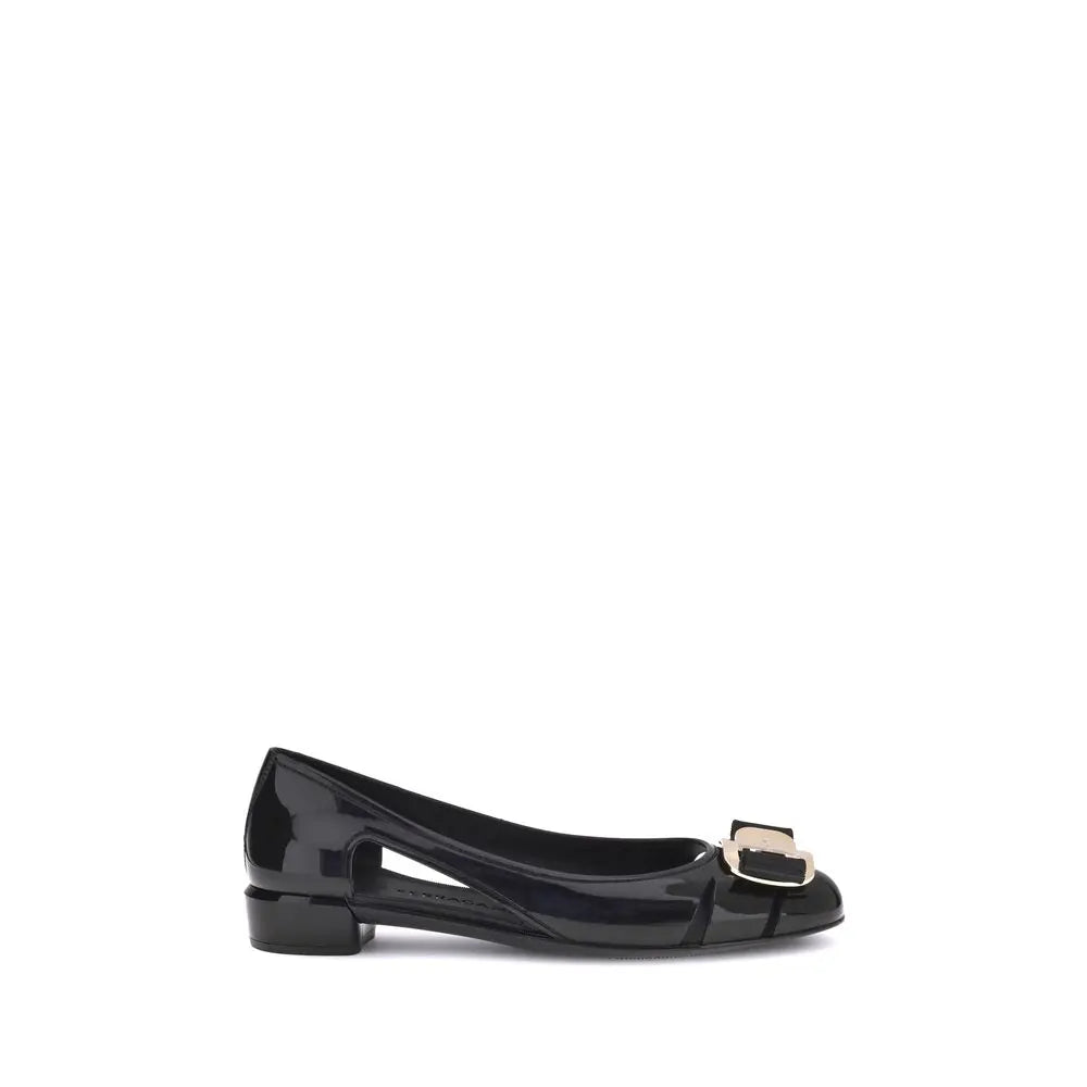 Black Pvc Ballet Flats Ferragamo