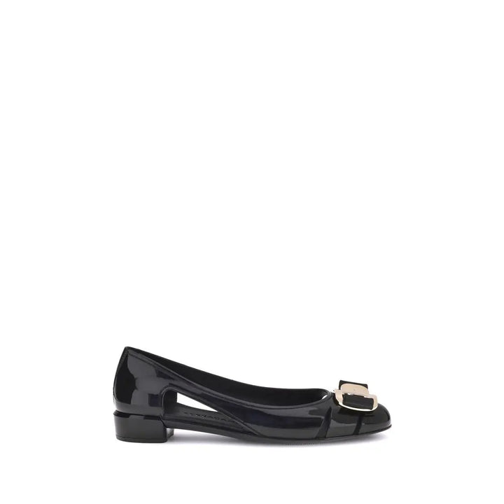 Black Pvc Ballet Flats Ferragamo