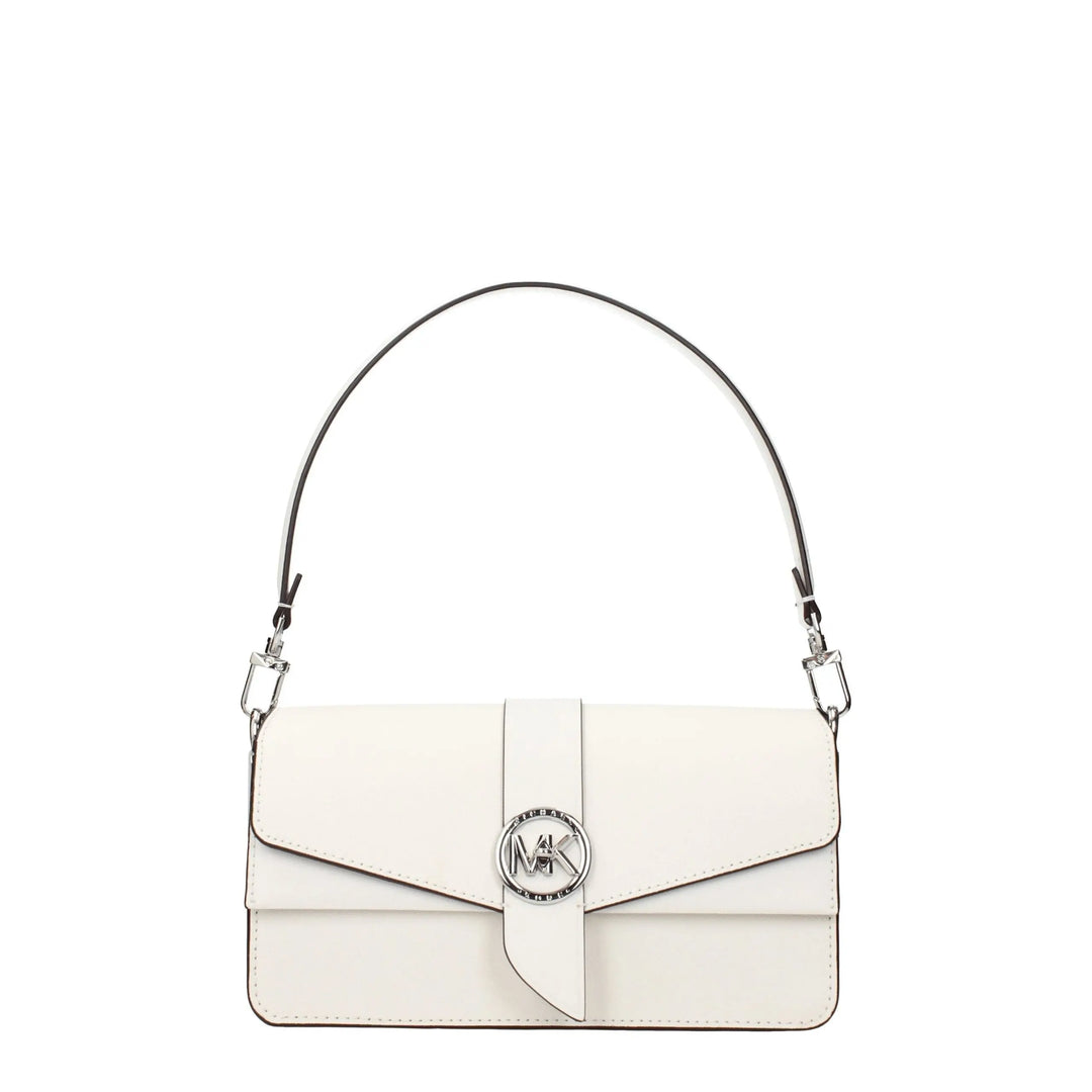White Leather Handbag Michael Kors