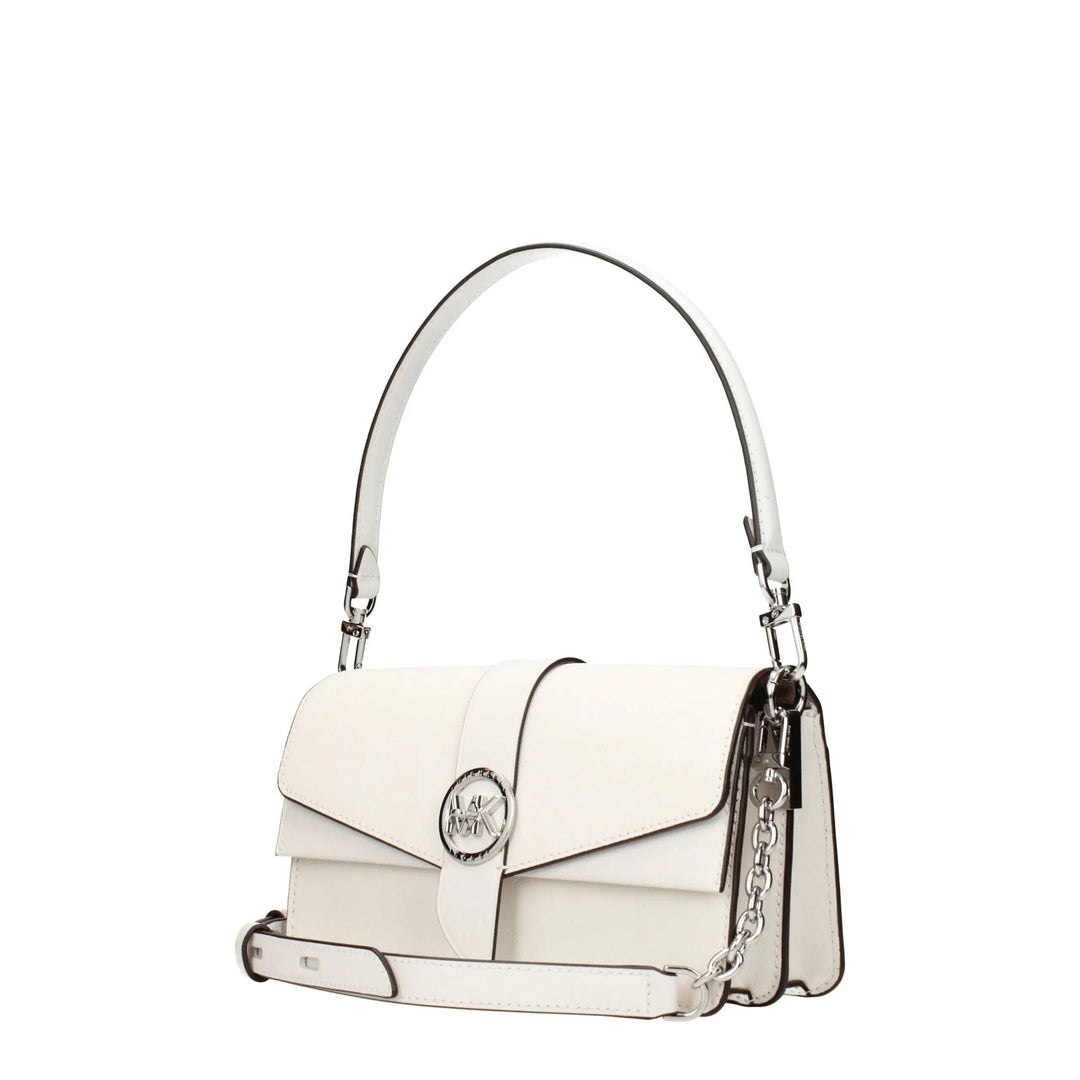 White Leather Handbag Michael Kors