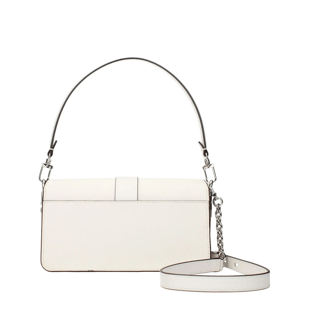 White Leather Handbag Michael Kors