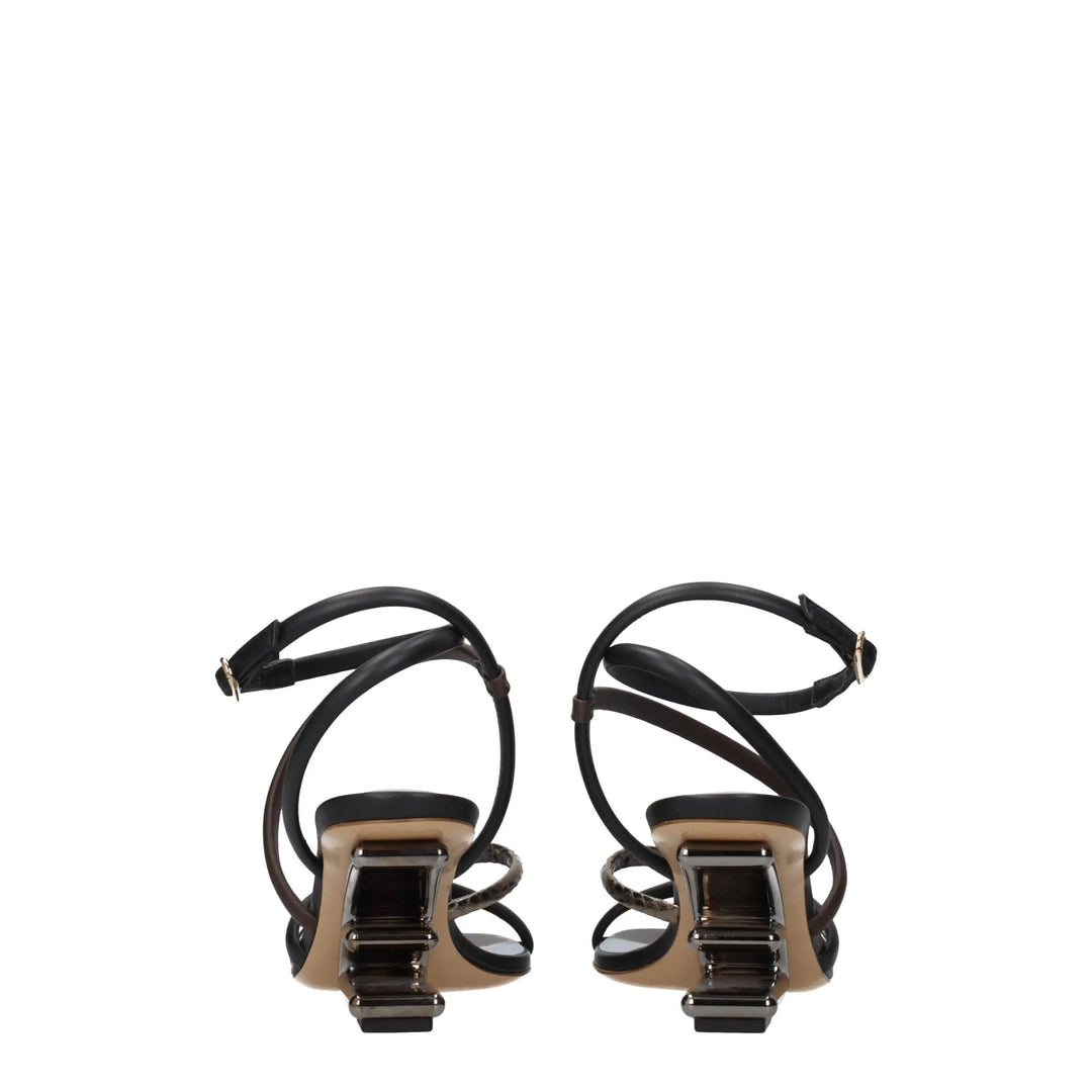 Multicolor Leather Sandals Fendi