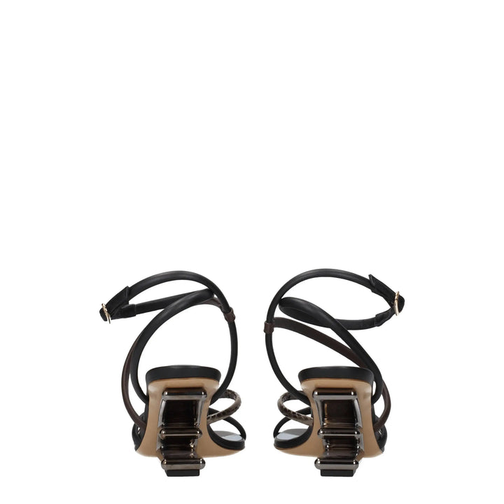 Multicolor Leather Sandals Fendi