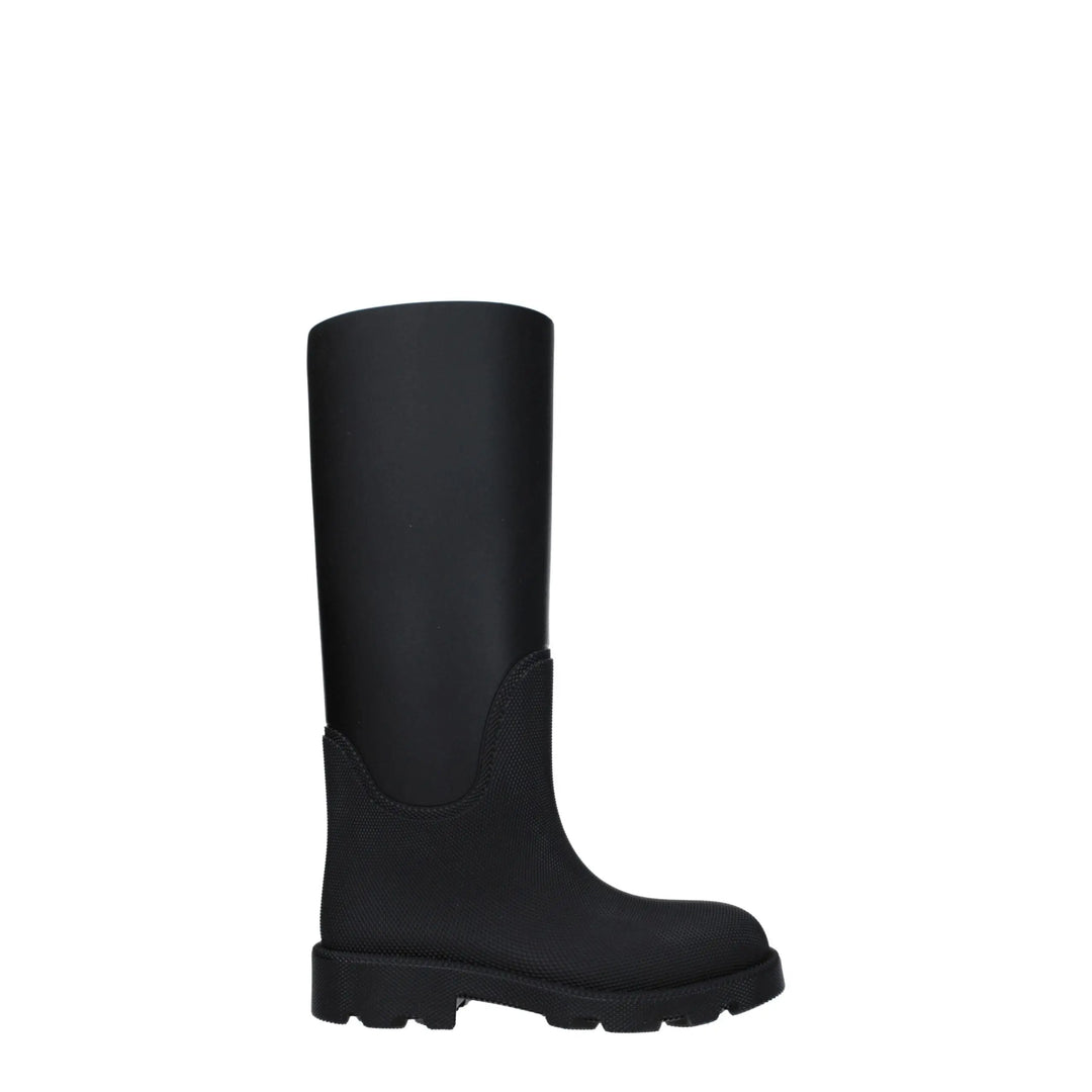Black Cotton Rain Boots Burberry