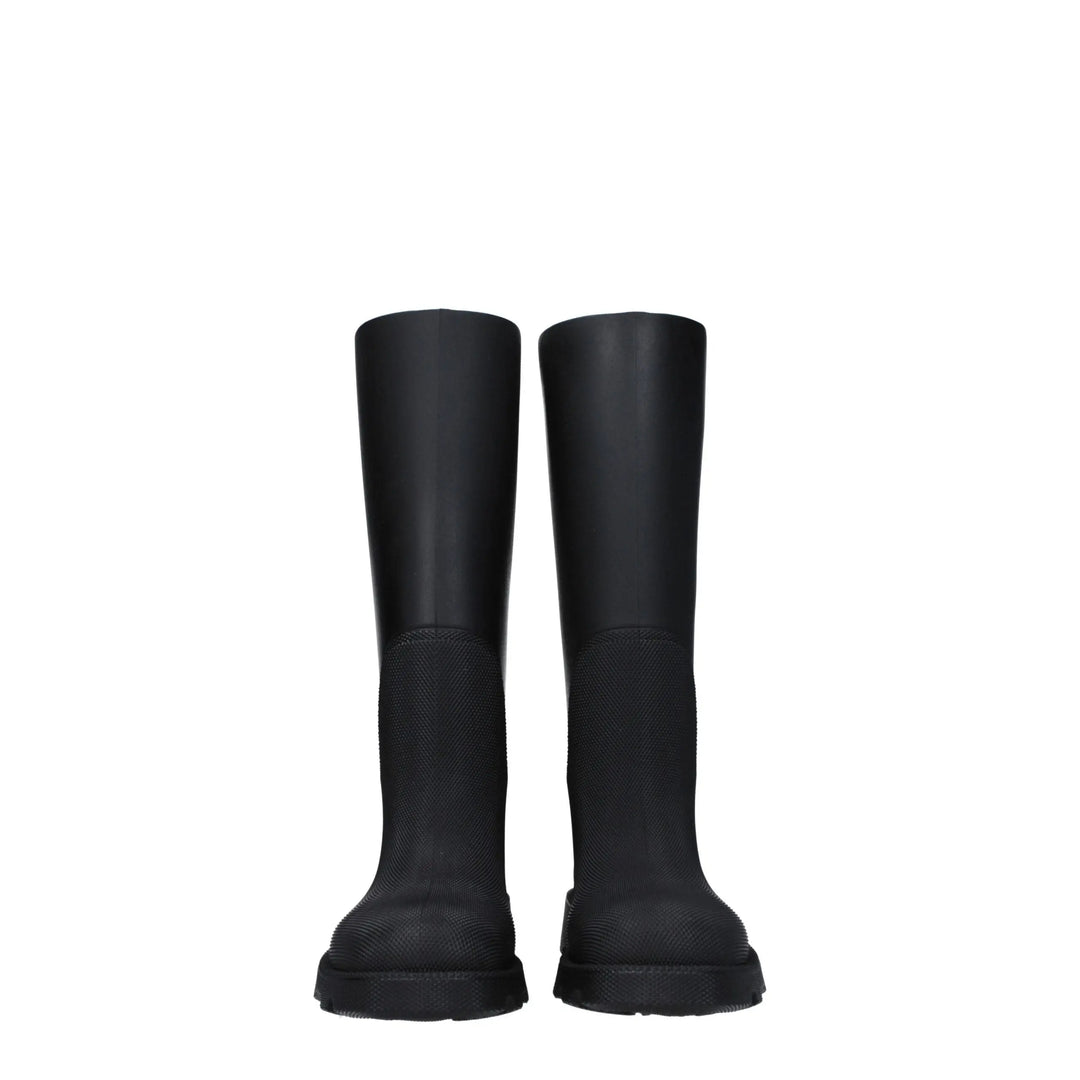 Black Cotton Rain Boots Burberry
