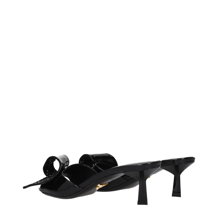 Black Leather Sandals Prada