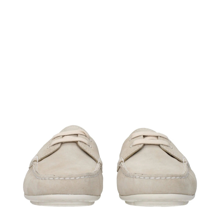Gray Leather Slip-On Loafers Prada