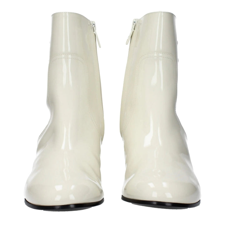 Beige Leather Ankle Boots Celine