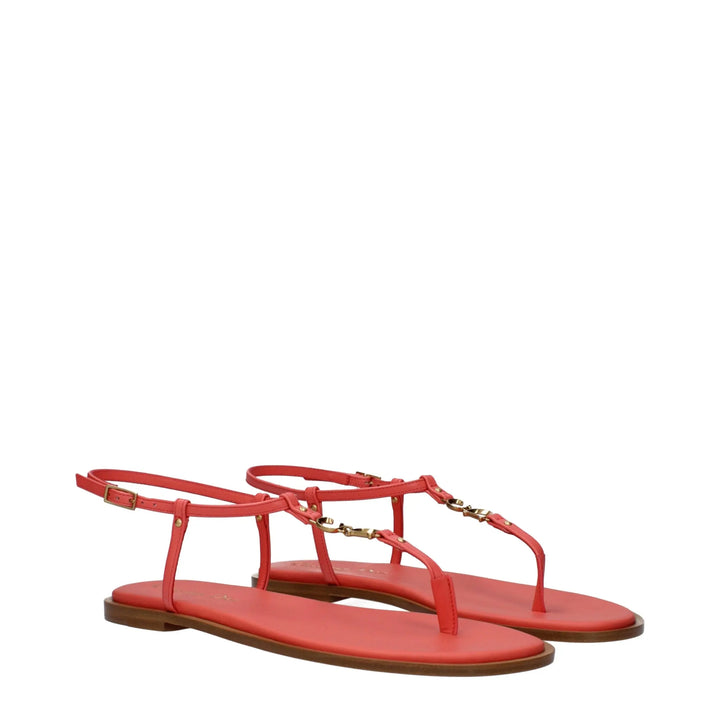 Pink Leather Flip-Flop Sandals Christian Dior