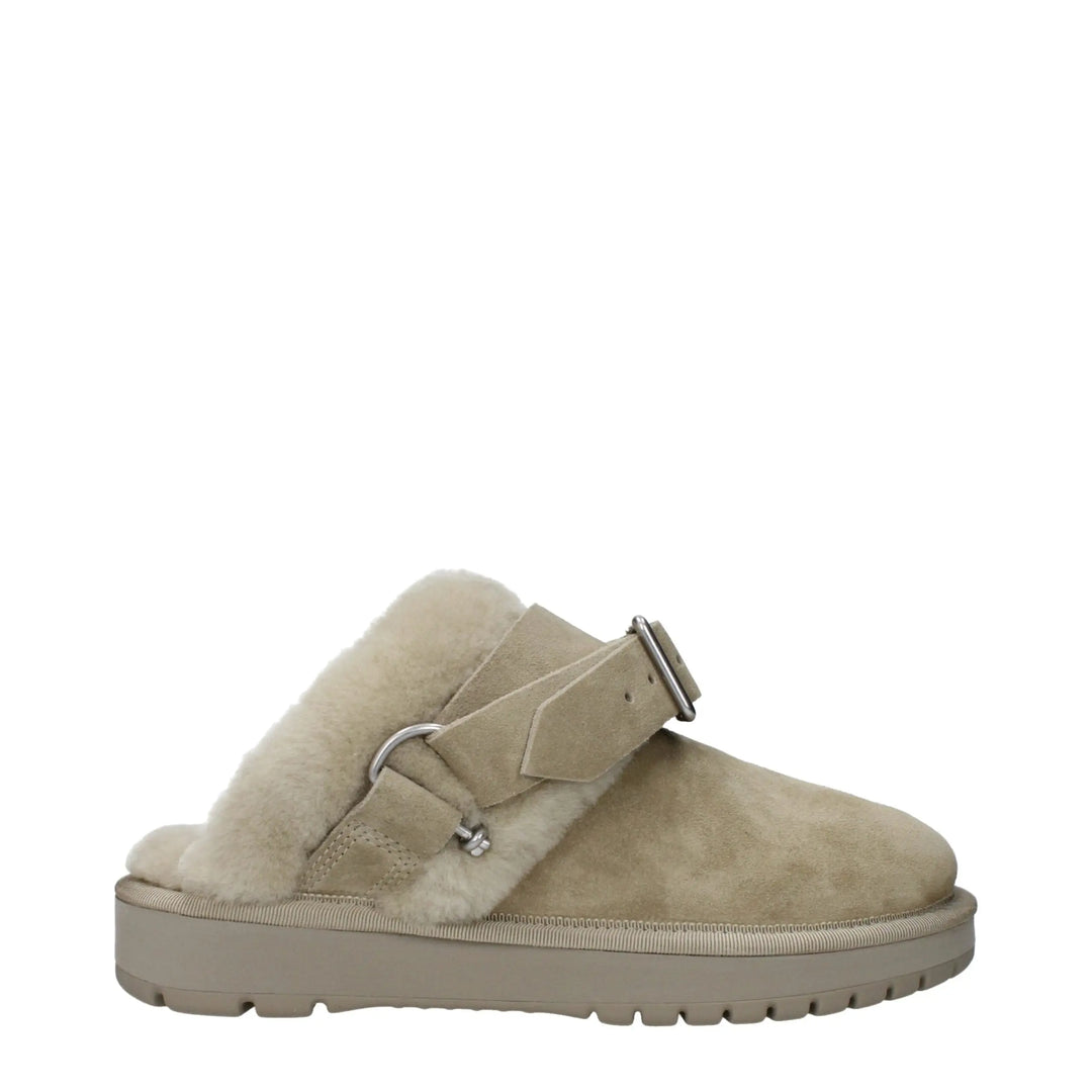 Green Leather Slippers Burberry