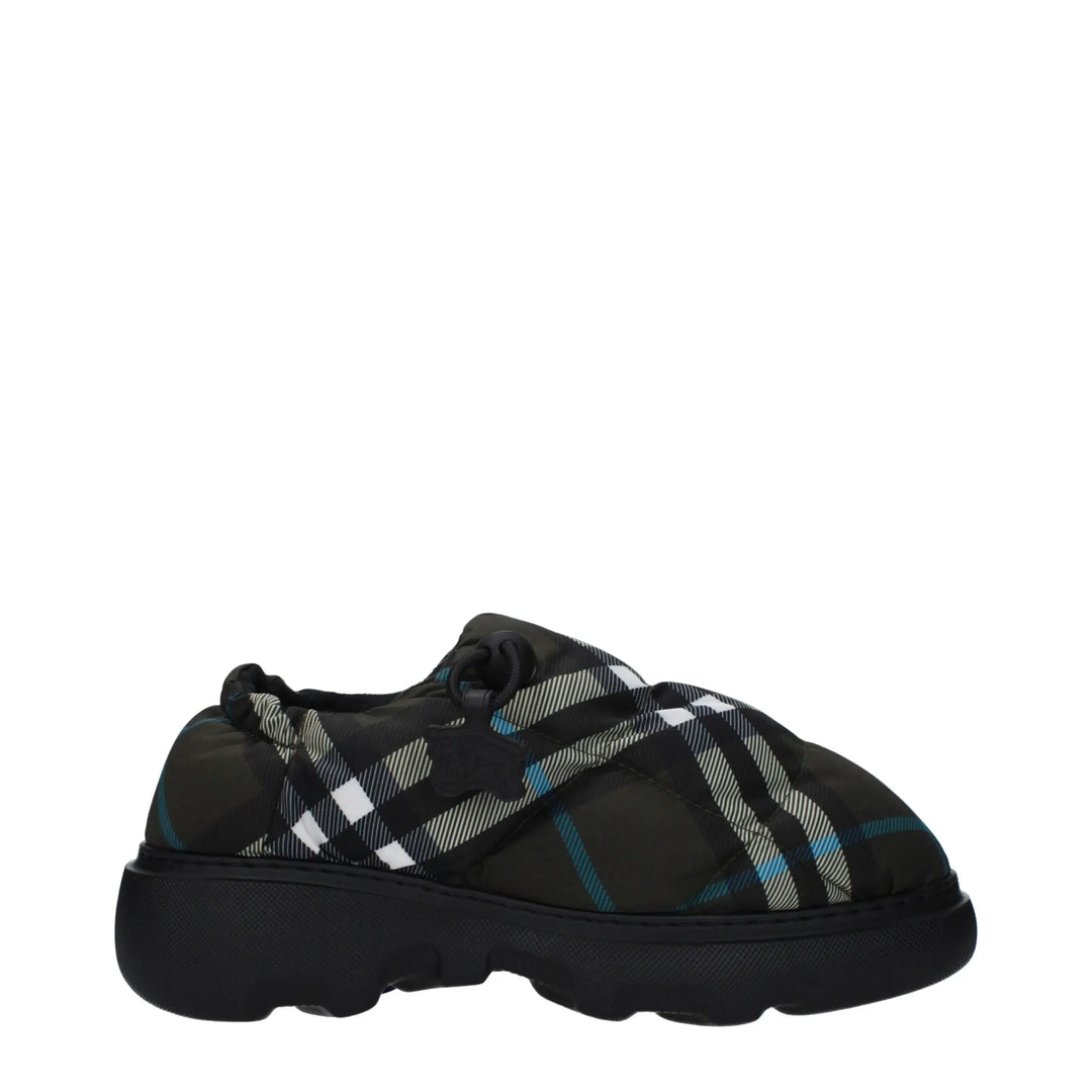 Green Fabric Slip-On Loafers Burberry