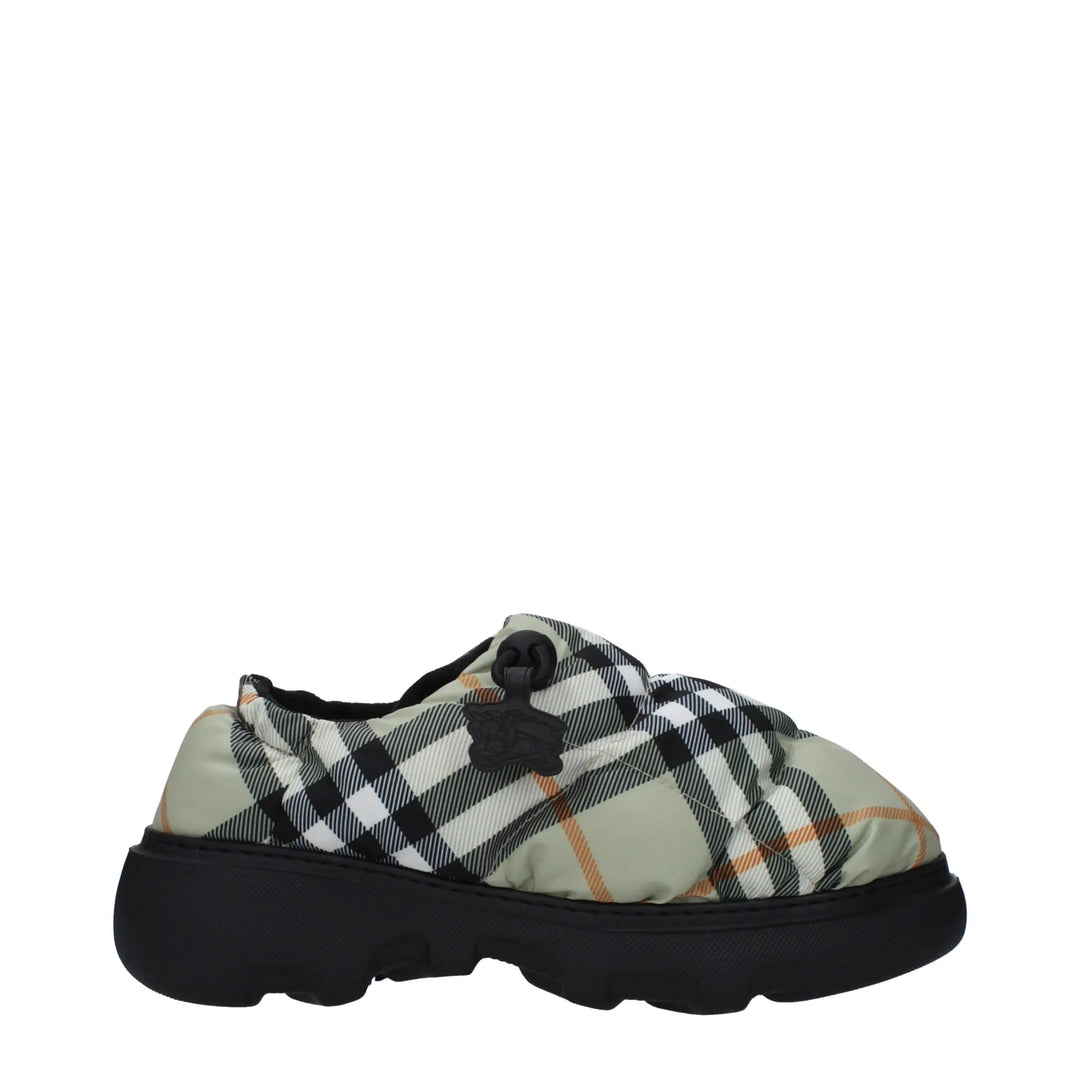 Green Fabric Slip-On Loafers Burberry
