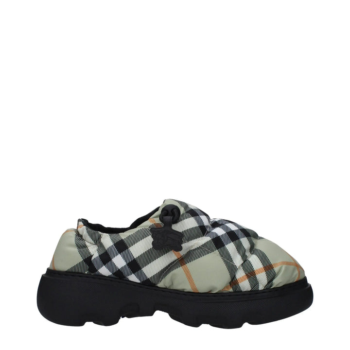Green Fabric Slip-On Loafers Burberry