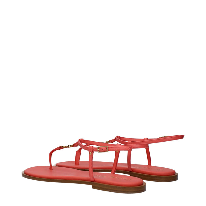 Pink Leather Flip-Flop Sandals Christian Dior