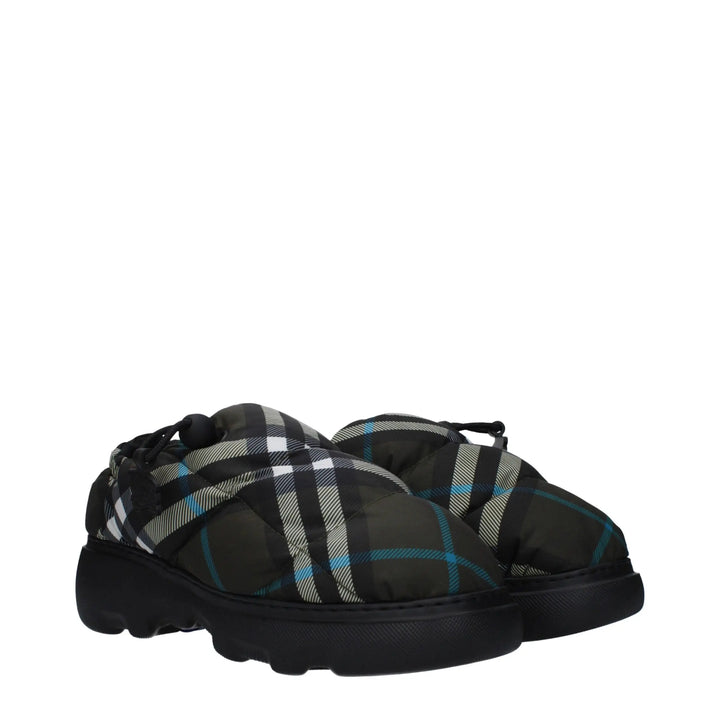 Green Fabric Slip-On Loafers Burberry