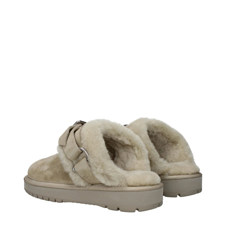 Green Leather Slippers Burberry