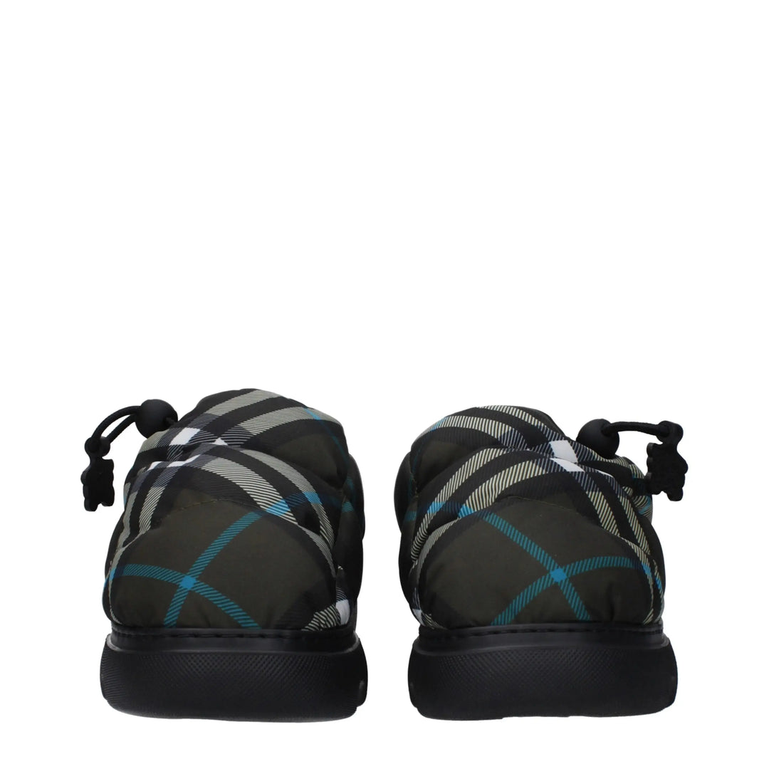 Green Fabric Slip-On Loafers Burberry