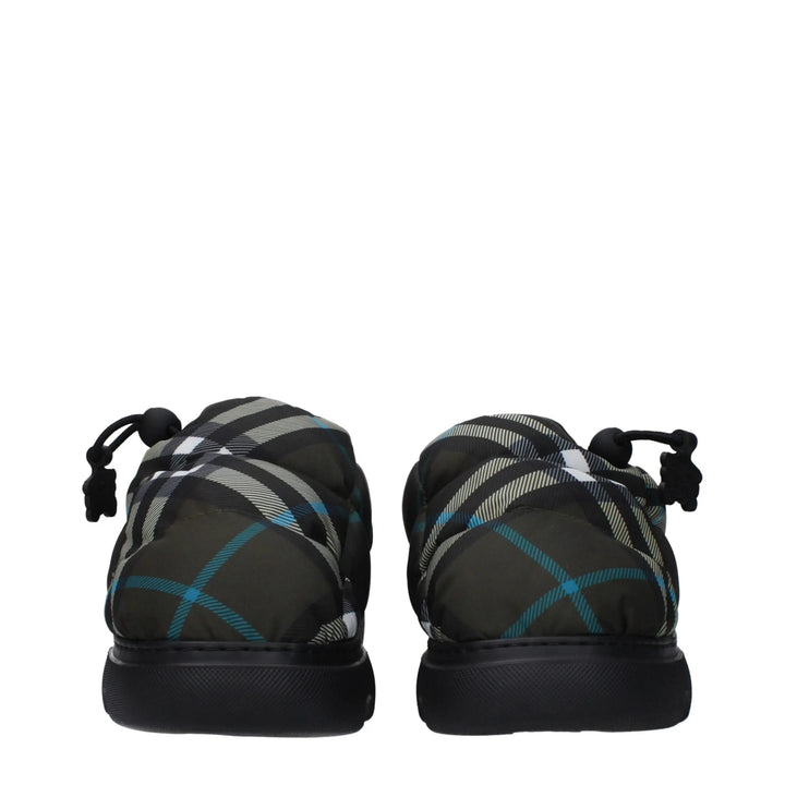 Green Fabric Slip-On Loafers Burberry