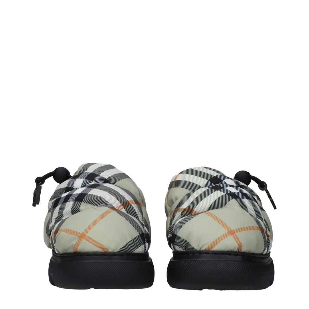 Green Fabric Slip-On Loafers Burberry