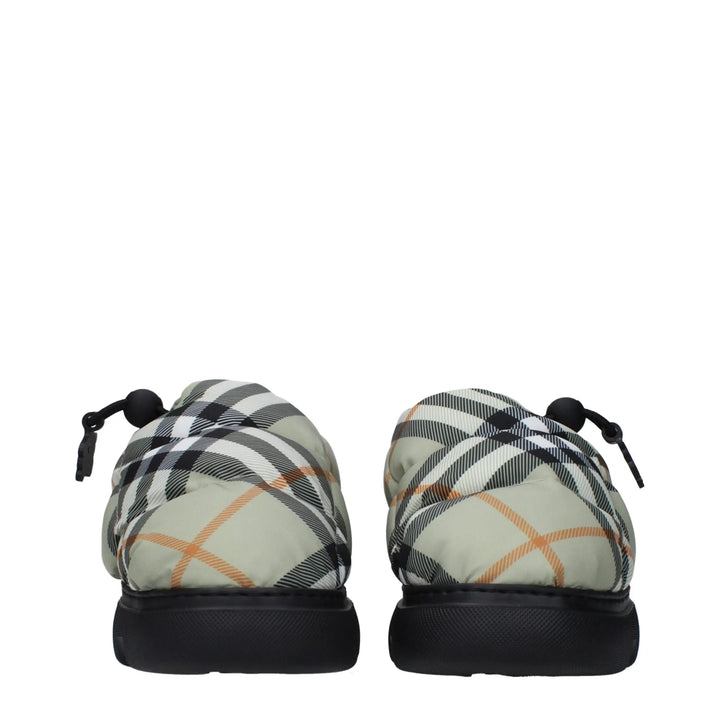 Green Fabric Slip-On Loafers Burberry