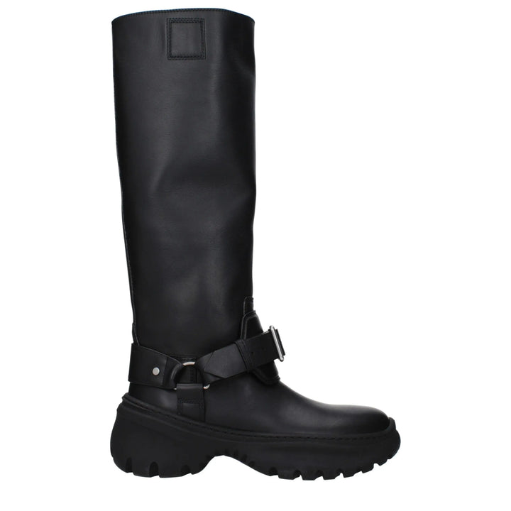Black Leather Boots Burberry