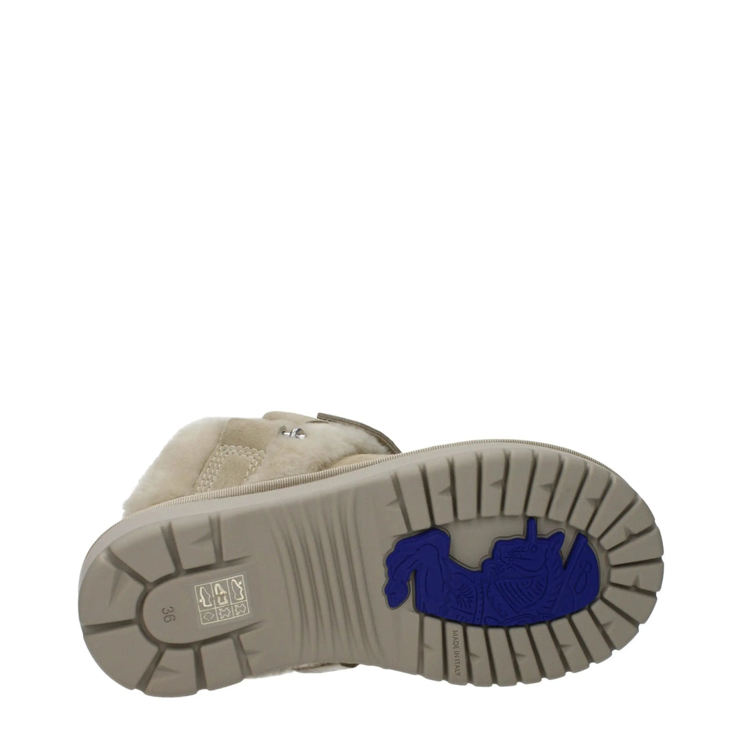 Green Leather Slippers Burberry