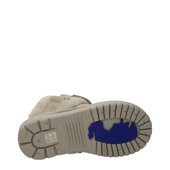 Green Leather Slippers Burberry