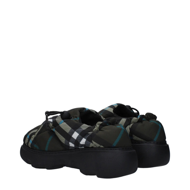 Green Fabric Slip-On Loafers Burberry