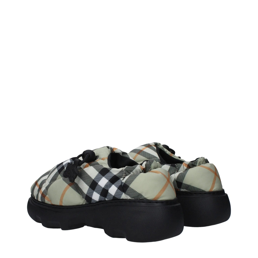 Green Fabric Slip-On Loafers Burberry
